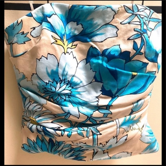 Kay Unger Tops - Kay Unger New York 100% Silk Blue Bodice Bustier